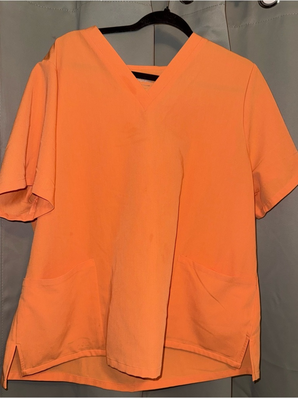 V-Neck Women's Scrub Top in Bright Orange